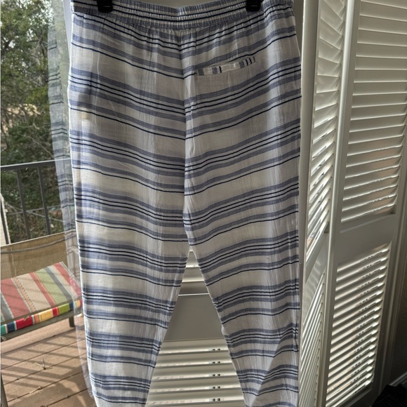 LOFT Blue and White Striped Joggers/beach - Picture 3 of 3